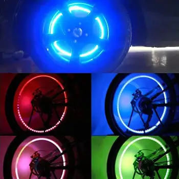 

2pcs Bicycle Colorful Vehicle Valve Lamp LED Tire Valve Light Wheels Tire Gas Nozzle Light Motion Sensors Car Accessories