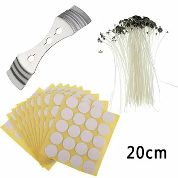 

100 X Candle Wicks 6/8 COTTON Core Candle Making Supplies Pretabbed + Stickers