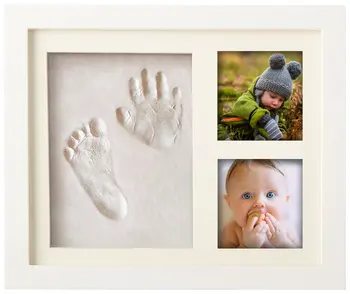 

Baby Photo Frame DIY handprint With Cover Baby Hand&Foot Print Hands Feet Fingerprint Mud Set Baby Growth Memorial Gift