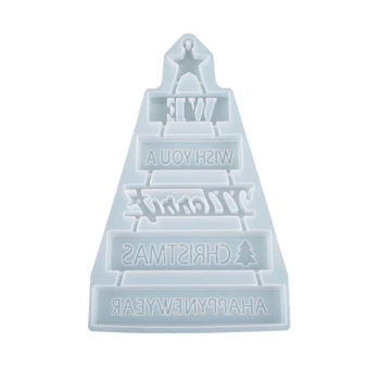 

Crystal Epoxy Resin Mold Christmas Tree Listed Decoration Pendant Silicone Mould AXYD