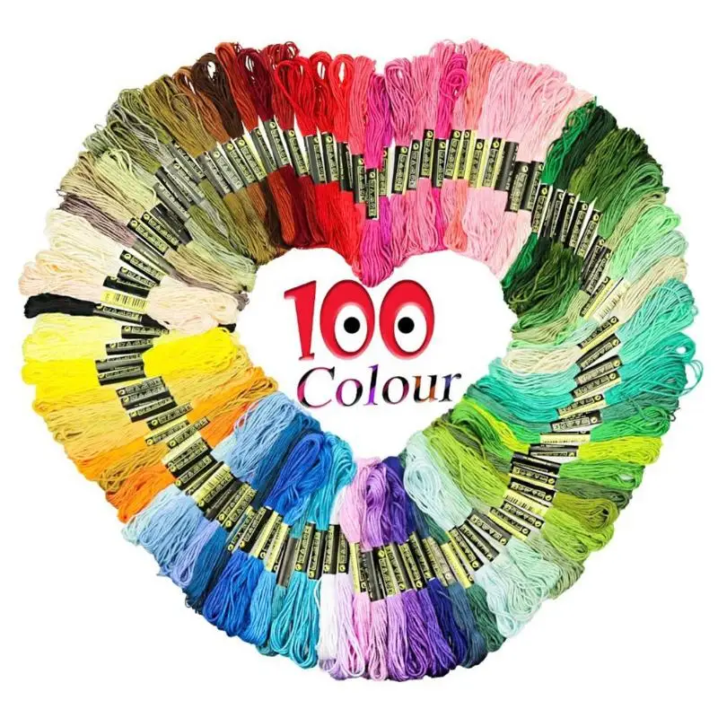 

100 Colors Embroidery Threads Cross Stitch With Acrylic Letter Cube Beads DIY Craft Jewelry Bracelet Accessories Sewing Tools