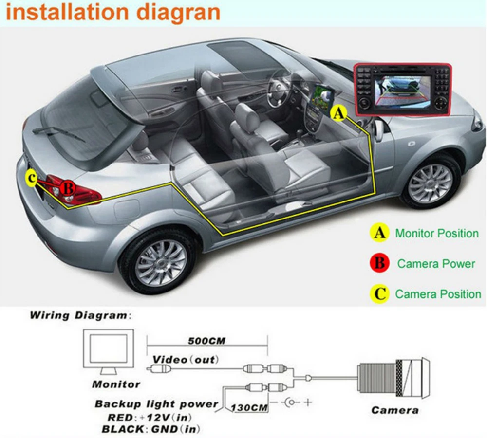 Krtabo для FIAT 500(2007 2008 2009 2010 2011 2012 2013) Высококачественная резервная камера заднего вида Full HD автомобильная парковочная камера