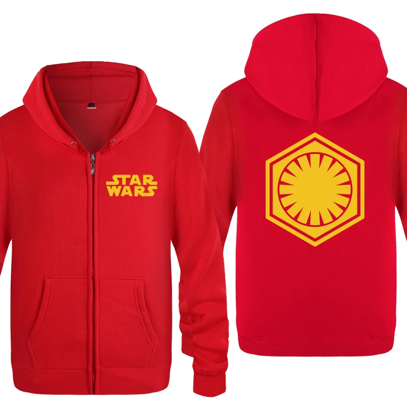 The Force Awakens первый заказ Insignia-Star Wars толстовки мужские мужская молния с капюшоном флисовые толстовки кардиганы