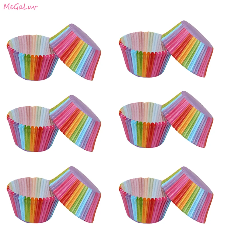 100PCS Paper Cupcake Case Muffin Baking Cup Cake Case Box Coloured Party Supply