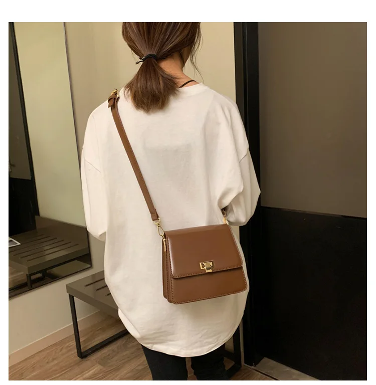 Винтаж Модный женский квадратный мешок высокое качество из искусственной кожи Для женщин дизайнерские сумки из натуральной кожи с замком на плечо сумка-мессенджер, женские сумочки