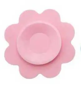 Многофункциональная детская волшебная посуда, нескользящая чаша всасывания, коврик, Детская тарелка, детская посуда, чаша с присоской, силиконовые накладки - Цвет: pink  flower