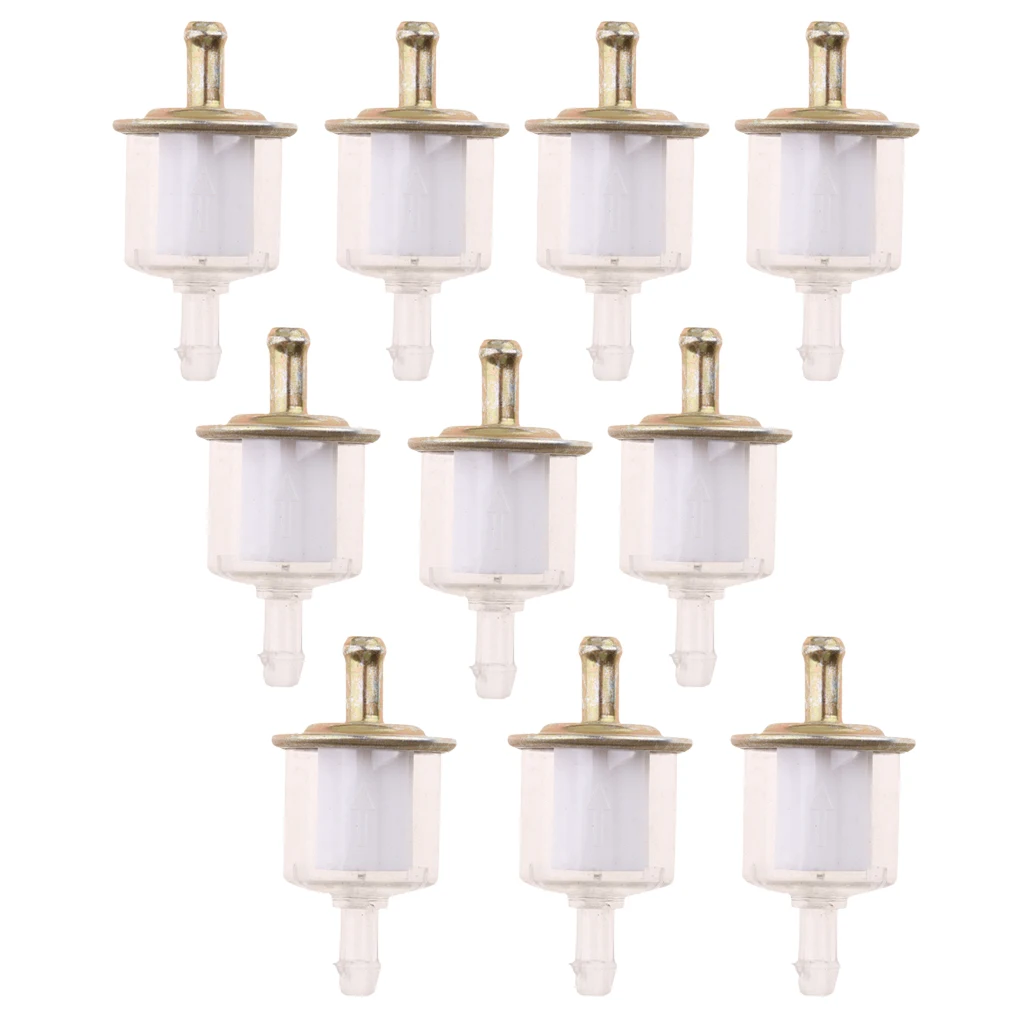 10 X Reliable Motorcycle Petrol Filter Clean Engine For 1/4'' Fuel Pipes