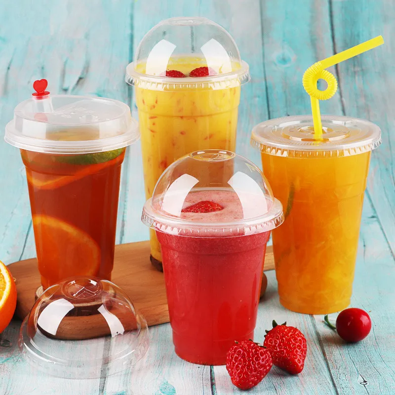 100pc/pack Disposable Plastic Milk Tea Cups Beverage Juice Takeaway Drinking Package Customized | Дом и сад