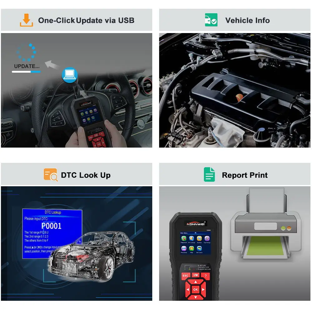 KONNWEI KW850 OBD2 автоматический диагностический сканер универсальный obd Автомобильный диагностический инструмент OBD2 проверочный двигатель автомобильный код считыватель