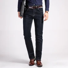 Jantour Осень Зима Толстые мужские эластичные джинсы повседневные бизнес классический стиль джинсовые штаны из денима 73% хлопок брюки мужские 35 40 размер