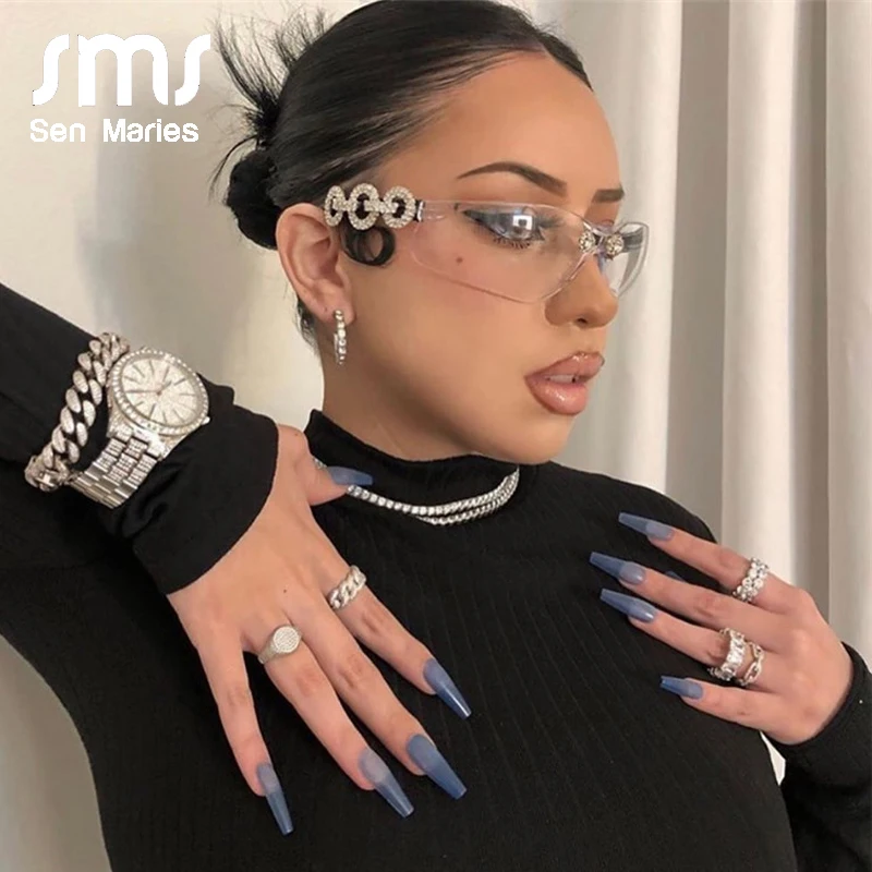 Luxury Diamond Sunglasses Men Women New Brand Designer Fashion Pilot