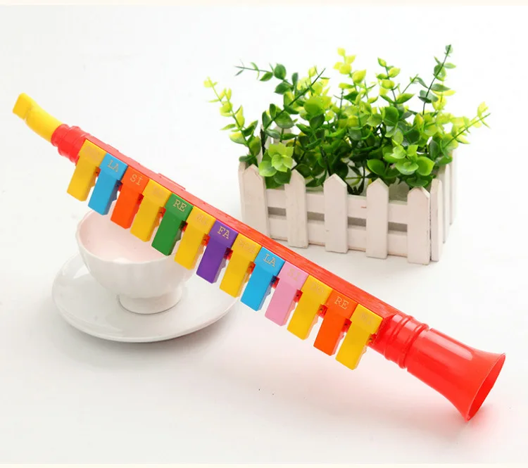 Scenic Area Hot Selling CHILDREN'S Toy Trumpet 13 Key Playing Button Hamonica Children Beginner Pronunciation Flute Wholesale