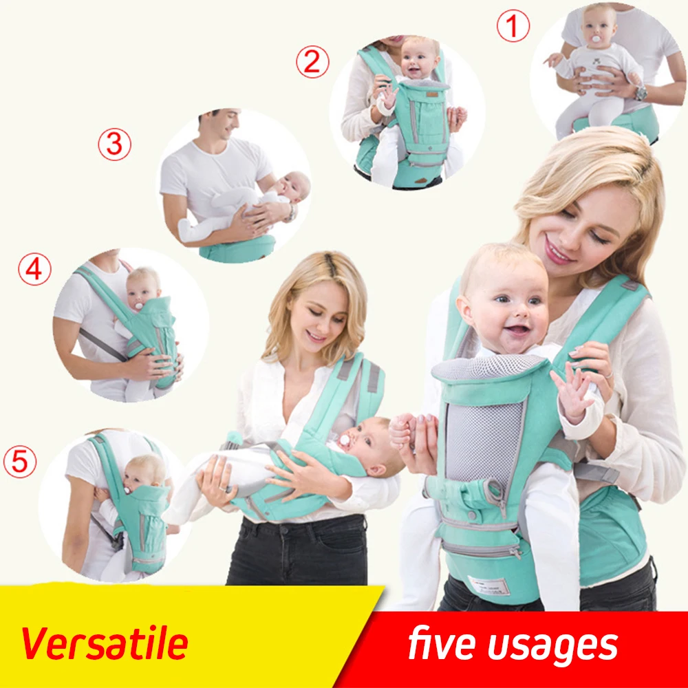 

3 In 1 Baby Carrier Infant Kid Baby Hipseat Sling Front Facing Kangaroo Baby Wrap Carrier for Baby Travel 0-36 Months