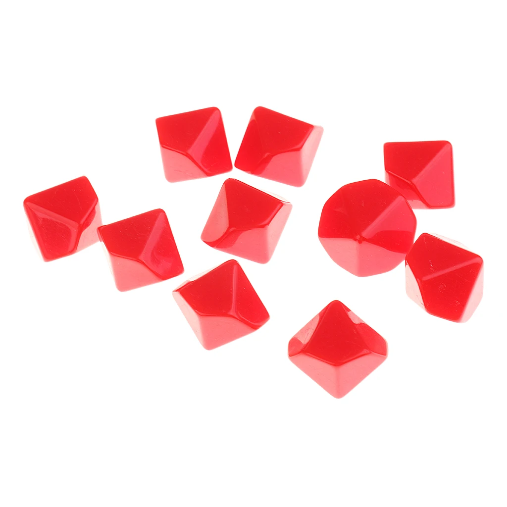 10pcs 10 Sided Blank Dice D10 Die DIY Table Card Game Props for Role Playing Table Games Dungeons & Dragons Savage World MTG