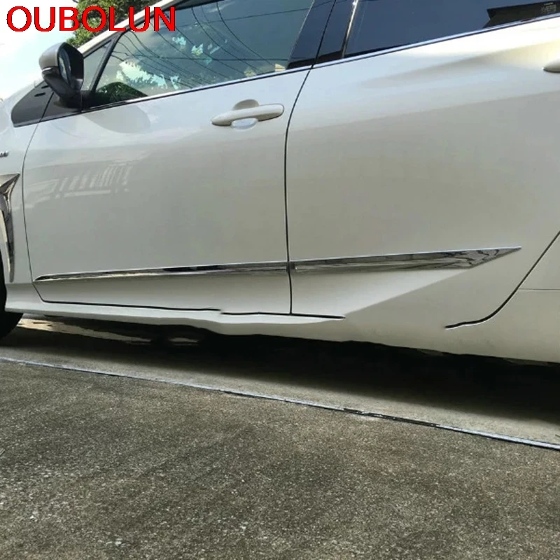 OUBOLUN для Toyota Prius 2016 2017 2018 боковая дверь Накладка на порог молдинг декоративная