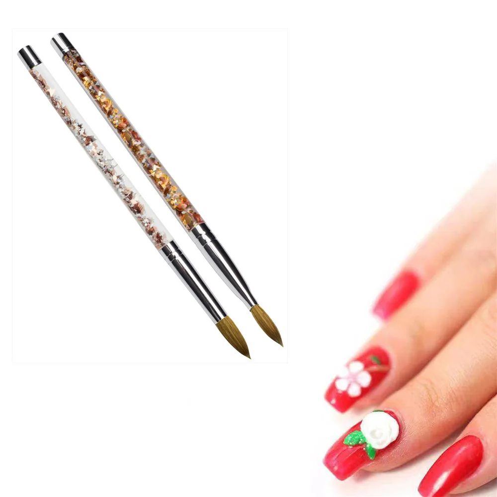 

1PC Kolinsky Sable Acrylic Nail Art Brush UV Poly Gel Brush Gel Builder Manicure Brush Liquid Powder DIY Nail Drawing Pen
