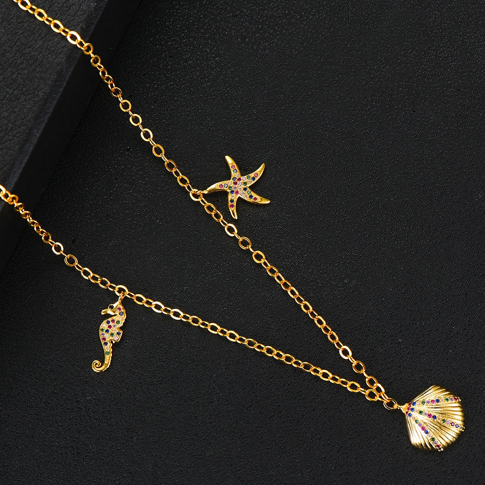 Цепочка с подвеской в виде морской звезды фианитом 2020 | Украшения и аксессуары