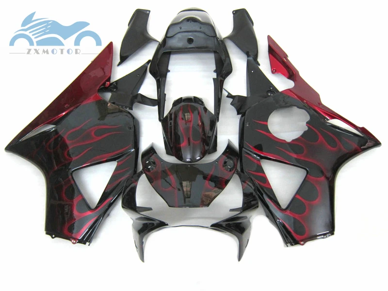 Высокое качество обтекатель комплект Подходит для Honda CBR900RR954 2002 2003 ABS комплекты обтекателей, CBR 900RR954 02 03 Черное и красное пламя кузов ER07