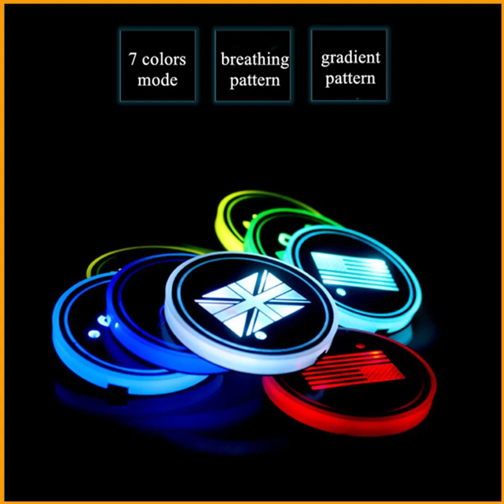 2 шт. дизайн флага подстаканник светильник 7 цветов коврики подставки под бутылки