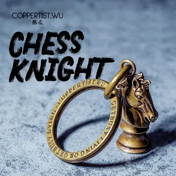 

COPPERTIST.WU Chess Keychain Horse Animal Key Ring Bronze Car Gadgets for Men Luxury Dad Gift Punk Pendant Harajuku Accessories