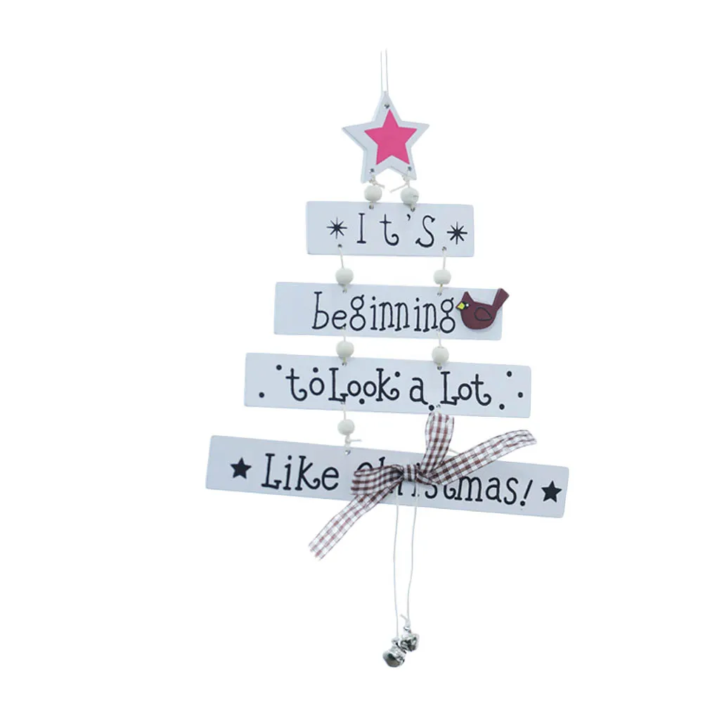 Рождество Буквы Деревянные Подвески, украшения Xmas Tree Изделия из дерева домашней Стены Двери вечерние украшения Рождественская елка украшения