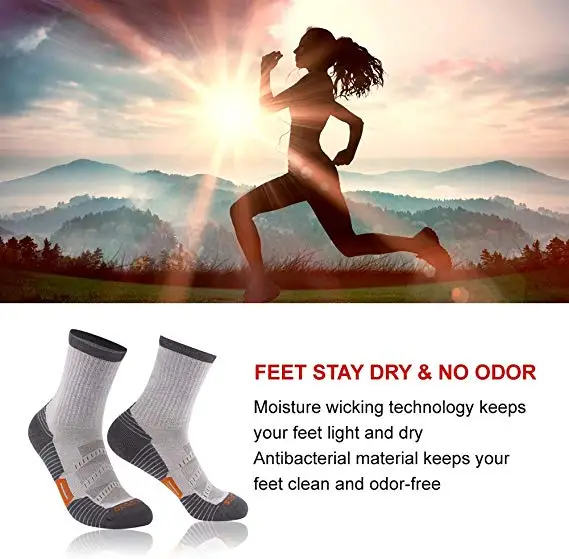 Running Socks, ZEALWOOD Men's Women's Anti Blister Socks Cycling Athletic Golf Socks Antibacterial Moistur, 1/3 Pairs