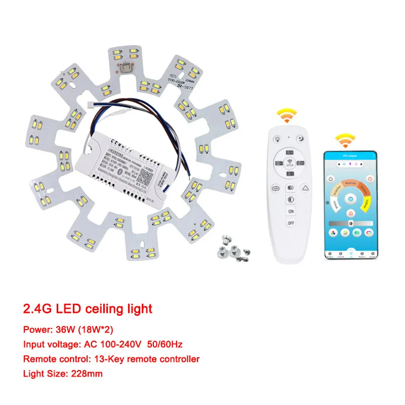 Smart 2.4G led isolation Ceiling chandelier 5730 SMD chip with ceiling Remote Controll led lamp for Dry LED Replacement