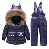 Parka Real Fur Hooded Boy Baby Overalls Girl Clothes Winter Down Jacket Warm Kids dinosaur Coat Child Snowsuit Snow Clothing Set ► Photo 2/6