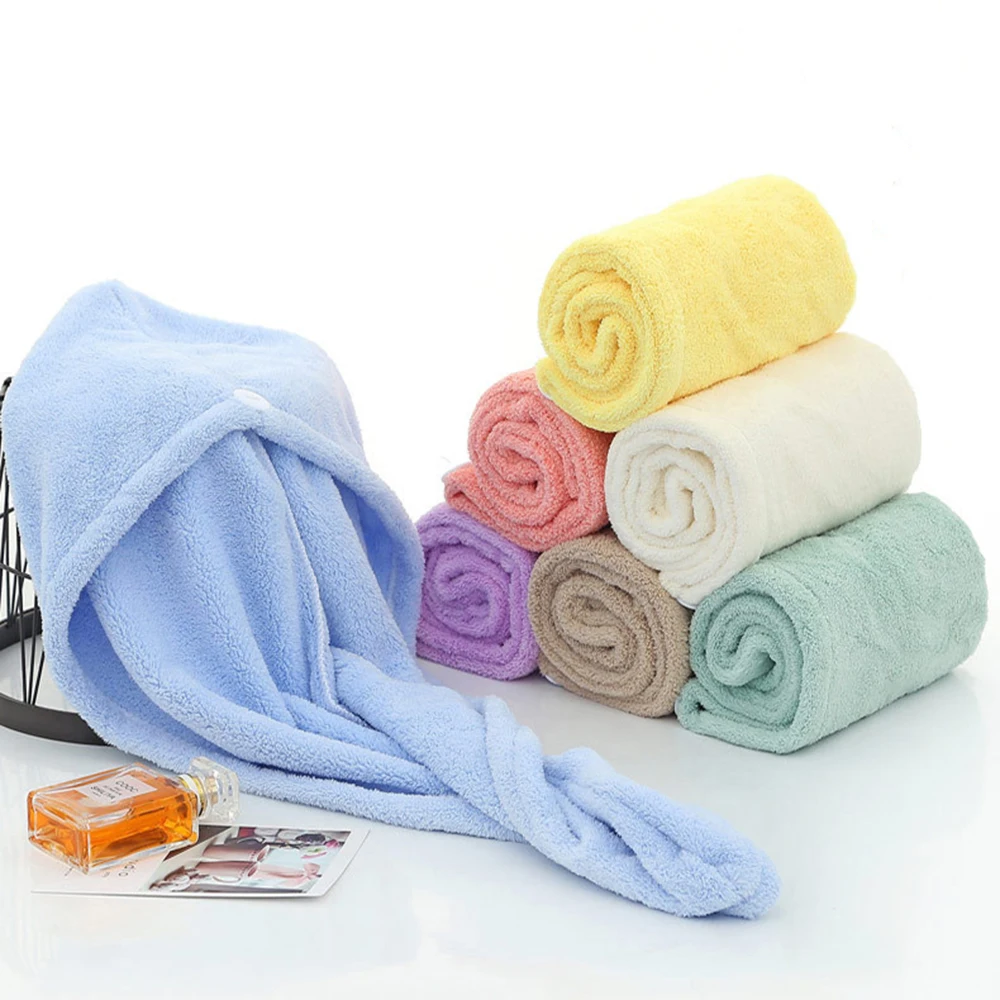 

ADOREHOUSE Rapid Drying Hair Towel Microfiber Curly Hair Towel Coral Velvet Hair Dry Cap Women Towels Home Bathroom Supplies
