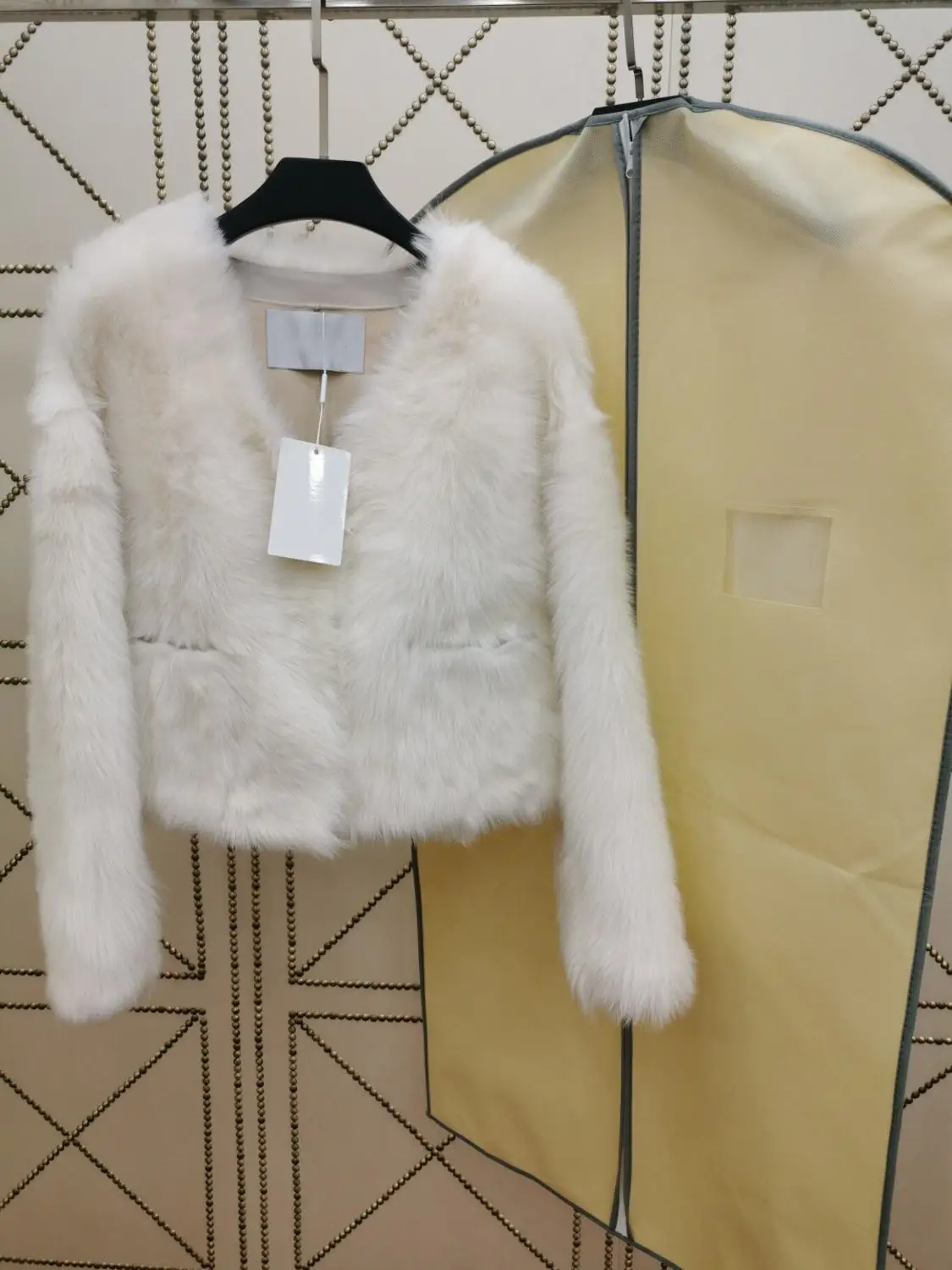 2010 New Arrival Spring Clothes Women High Quality Wool Sheepskin White Brown Turquoise Jacket Fashion V Neck Thick Fur Coat