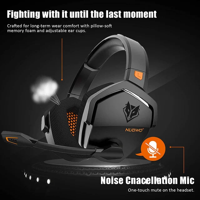 NUBWO G06 2.4G Wireless Gaming Headset 3.5mm Wired Sport Earphone Over Ear Headset 2
