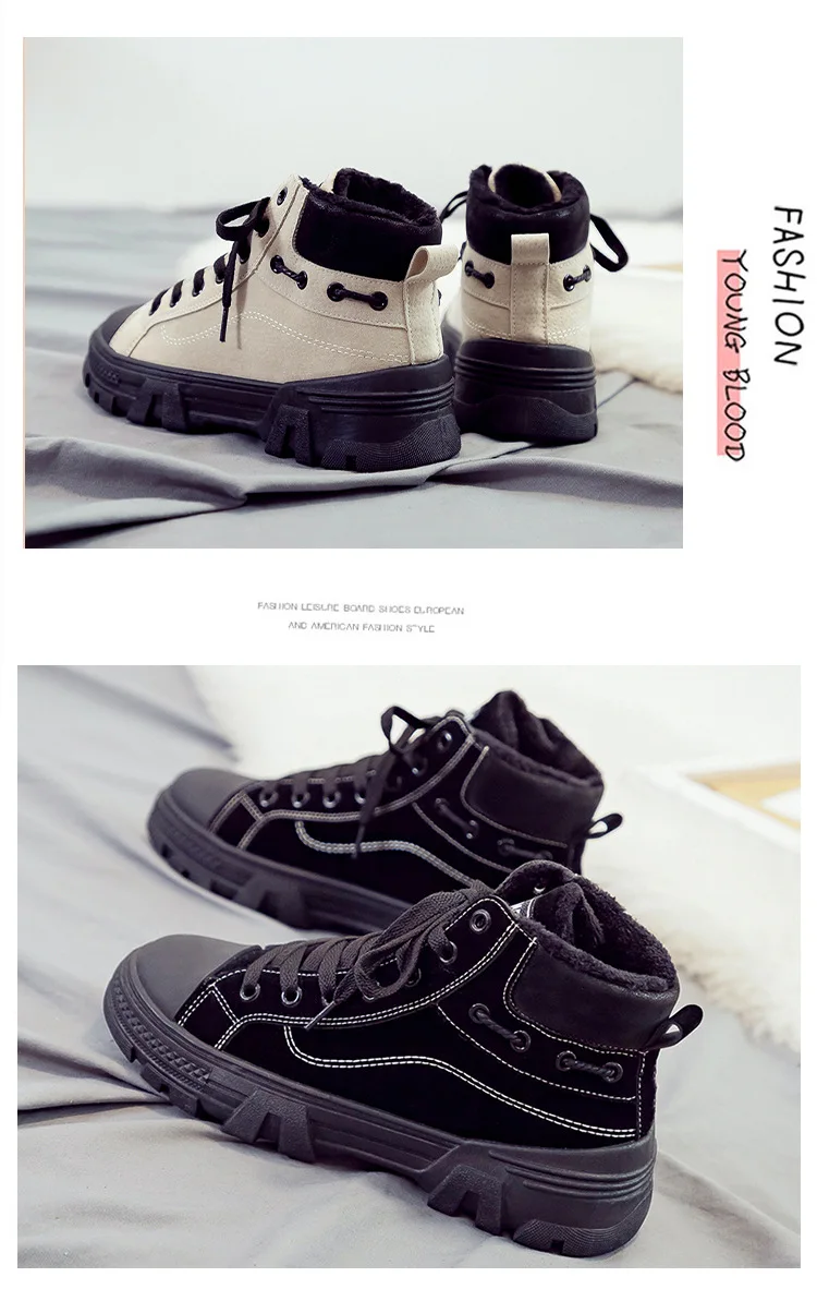 Mhysa; Новинка года; замшевая зимняя парусиновая обувь с высоким берцем; женская модная бархатная Обувь На Шнуровке; повседневные кроссовки; tenis feminino; L1215