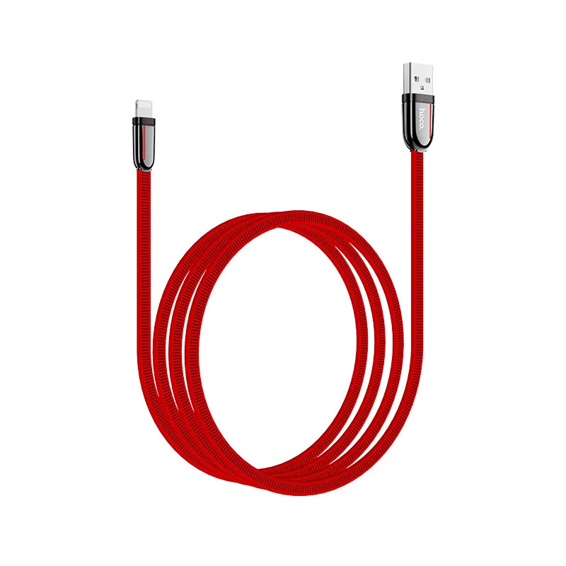 red for iPhone HOCO U74 20 шт./лот 1,2 м Прочный USB кабель для iPhone кабель Micro кабель для samsung USB кабель зарядное устройство провод - Цвет: red for iPhone