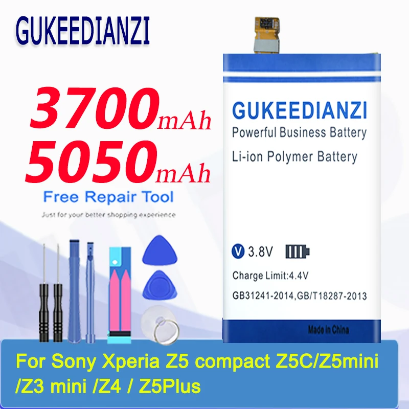 Запасной аккумулятор GUKEEDIANZI LIS1594ERPC для Sony Xperia Z5 Compact Z5C/Z5mini /Z3 Mini /Z4 / Z5Plus D5803 E6603 E6533