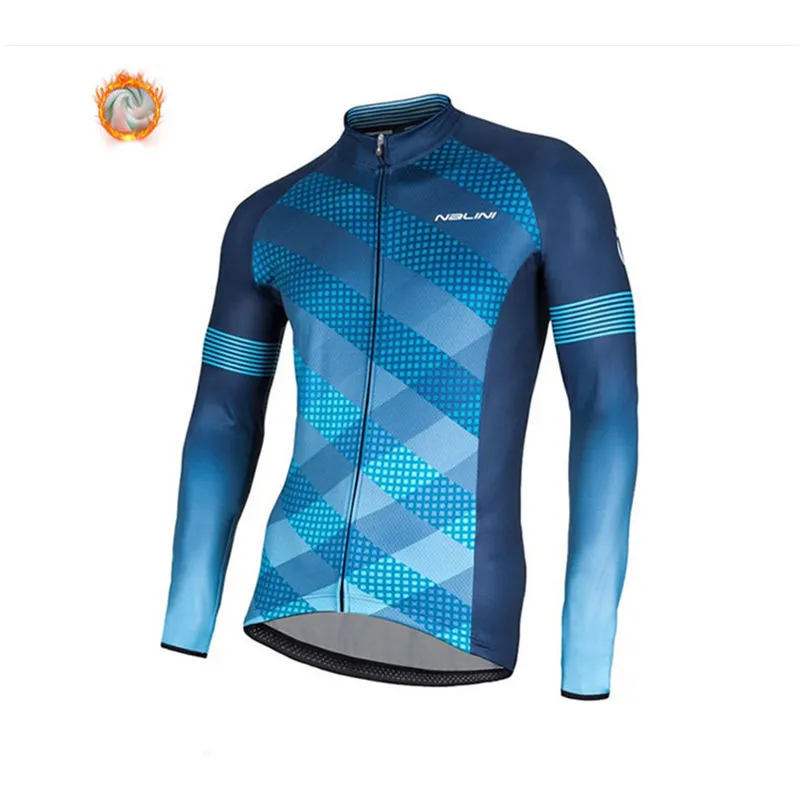 cycling jersey 2 Nalini зимняя одежда с длинным рукавом для езды на велосипеде, теплая, сухая, дышащая мужская Толстовка для профессиональных видов спорта - Цвет: cycling jersey 2