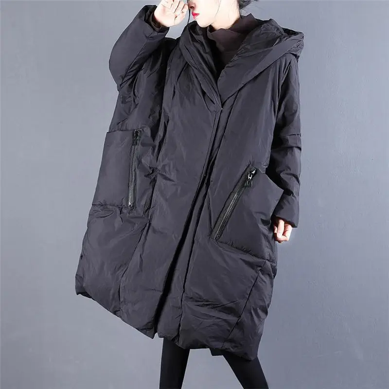 Extra Large Size Women Clothing 2021 Winter Oversized jacket Padded Coat With Hood Long Loose Casual Warm Parkas Abrigo M1176