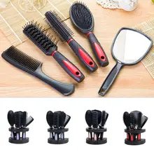 

70% Hot Sale 5Pcs Anti-Static Cushion Comb Brush Salon Home Hair Styling Set with Mirror