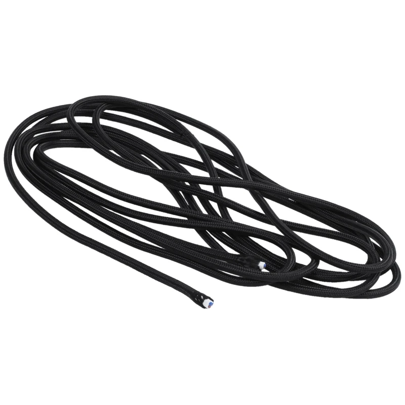 Vintage Braided 2Core Fabric Lighting Flex Cable Cord, Black 5 Meter