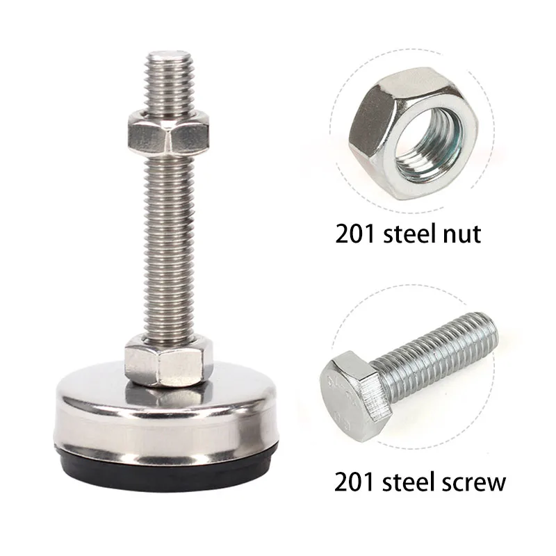 304 Stainless Steel Fixed Adjusting Rubber Damping Pad Feet With M8 M10 M12 Screw for Industry,Machinery,Furniture furniture leg pads furniture foot pads rubber furniture feet pads furniture feet