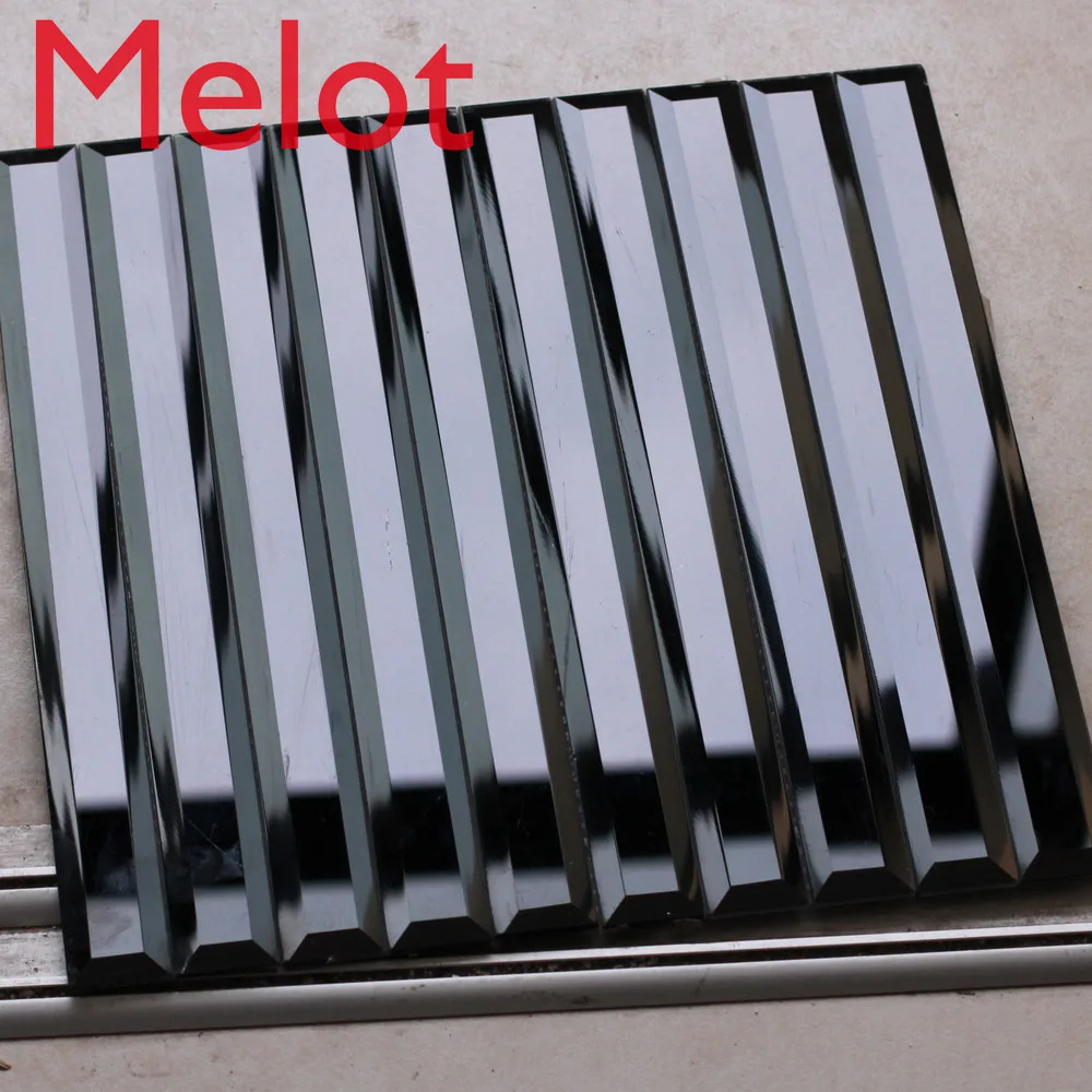 

5 beveled Black Mirror Strip Glass Mosaic Tiles, Showroom Shop Gate Frame Lobby Hall decoration Wall Tiles, MD-CL01