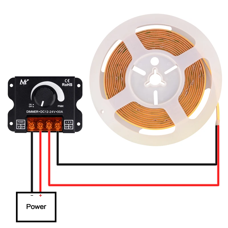 LED Dimmer Switch DC12V-24V 30A Max Voltage Regulator Adjustable Controller led strip controller led dimmer switch led dimmer controller smart dimmer switch led strip switch For LED Strip Tape Lamp Lighting Dimmers