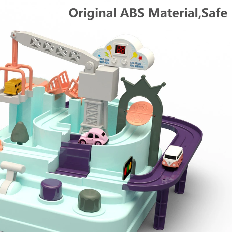 교육 퍼즐 Railcar 학교 버스 모델 크리 에이 티브 획기적인 모험 조합 안전 Anti-fall 데스크탑 키즈 장난감 지하철