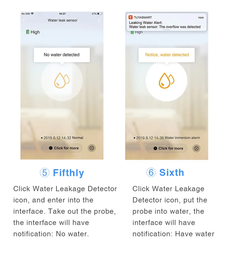 Сигнализация протекания сенсор для TUYA Smart APP wifi домашней безопасности