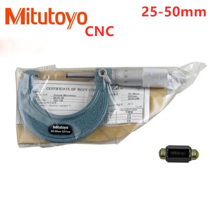 Mitutoyo CNC Outside Micrometers 25-50mm 0.01mm Measuring Gauging Tools Scale Micrometer Mechanical Metric Carbide Teaching | Инструменты