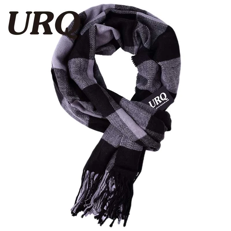 tassel plaid knitted men scarf  winter autumn fashion scarves classical plaid scarf for men imitation cashmere scarves A3A17530 hair scarf for men