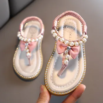 

baby girl shoes Children's sandals Girls' Sandals Infant Kids Baby Summer Boeknot Pearl Crystal Princess Shoes детская обувь #4
