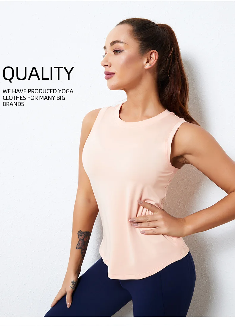 Slim Sleeveless Yoga shirt Quick dry O collar Gym clothing Summer 2021 Fitness vest Women Tanks Running Exercise Crop top