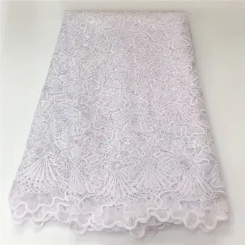 

white African Milk Silk Lace Fabric High Quality French Milk Silk Lace Fabric With Two Colors Stones For Nigerian Dress Party