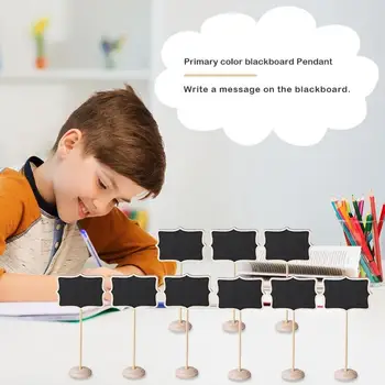 

20pcs Environmental Protection Wooden Mini Blackboard Chalkboard Stand Card Price Tags Notice Message Board Interesting Toys