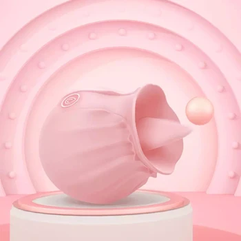 Rose Flower Tongue Vibrator 10 Vibration Modes Silicone Waterproof Sexual Toy for Women Sexy Toys Vibrator 6